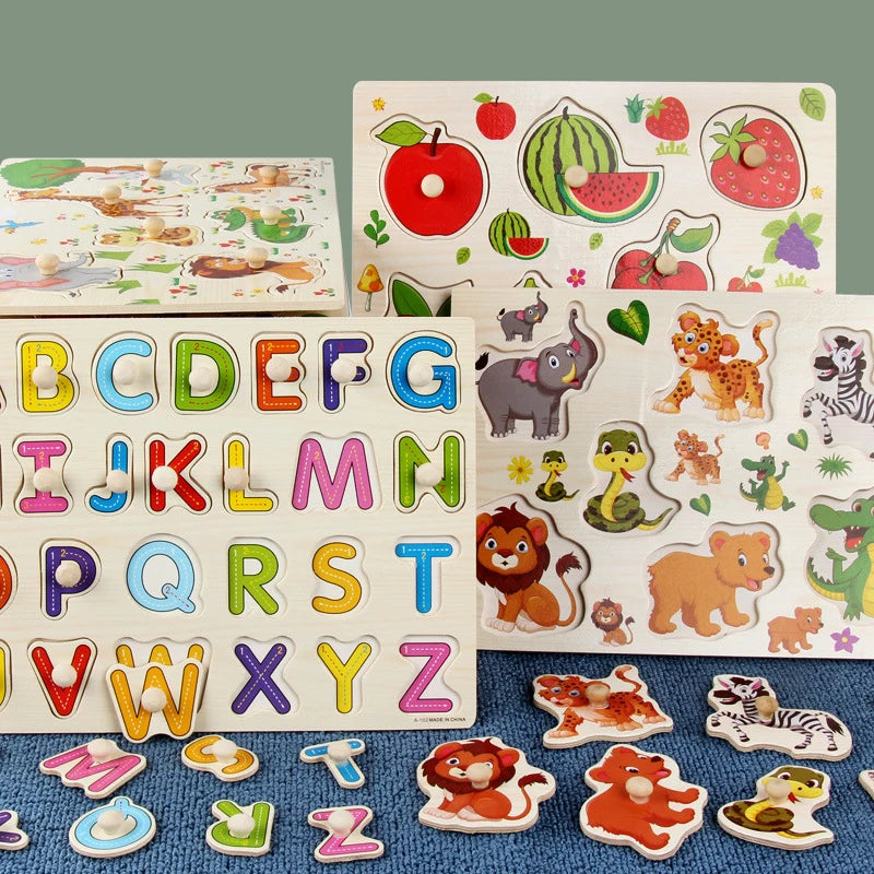 Wooden Mushroom Nail Hand Grab Puzzle - Educational Toy