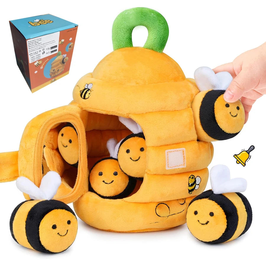 Yokibo Soft Baby Beehive Sensory Toy with 5 Plush Bees