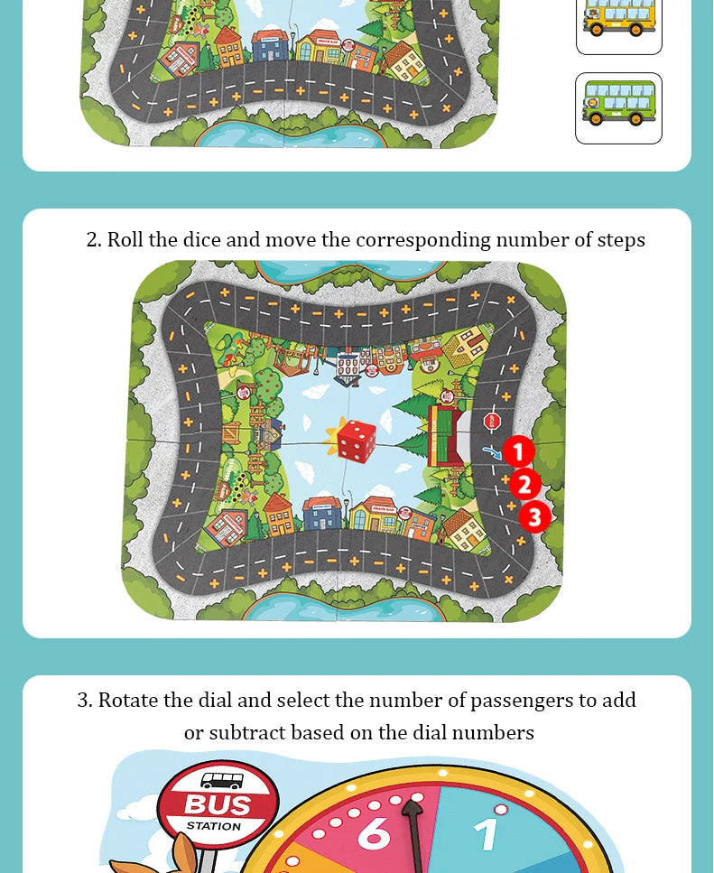 Children Addition and Subtraction Tabletop Game Parent-child Board Early Educational Cognitive Transportation Toys
