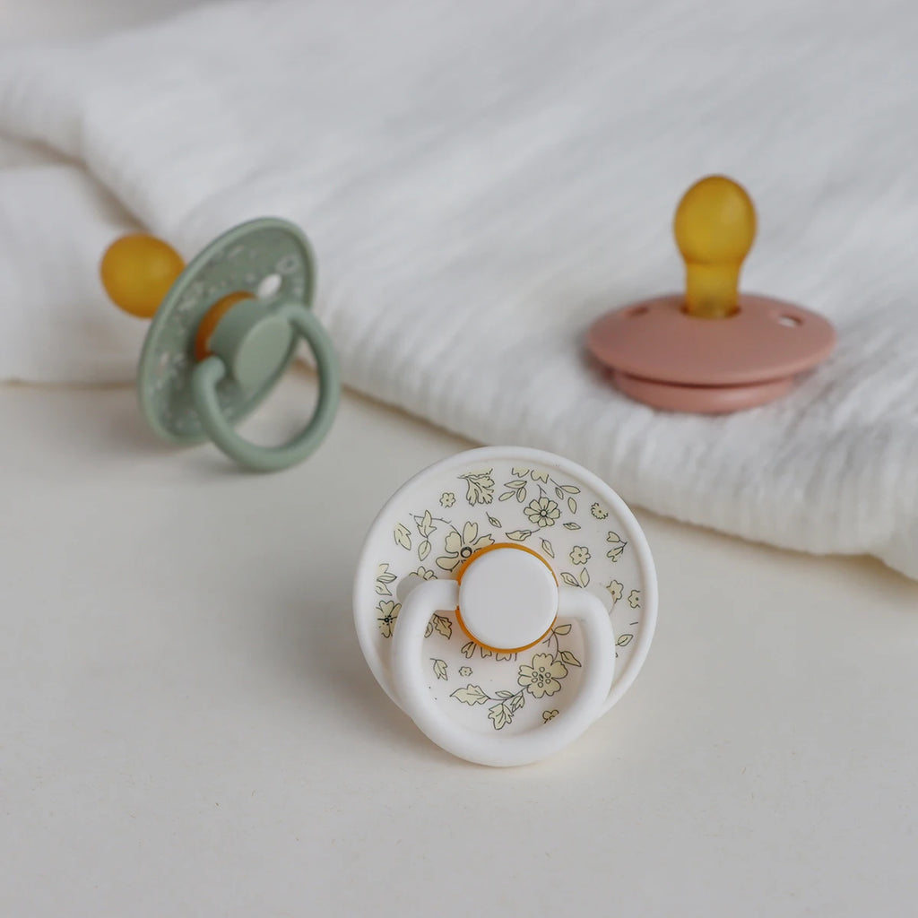 Floral Newborn Pacifier - Latex Rubber
