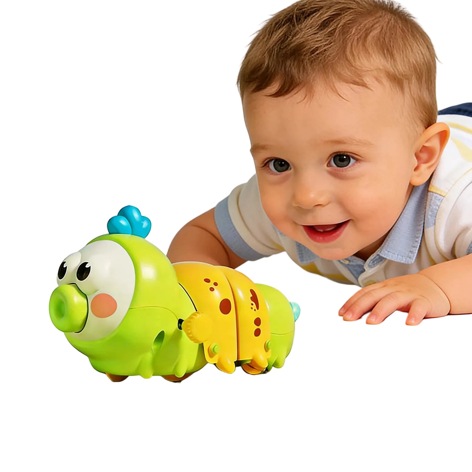 Wind-Up Crawling Caterpillar Toy - Plastic Gliding Plaything