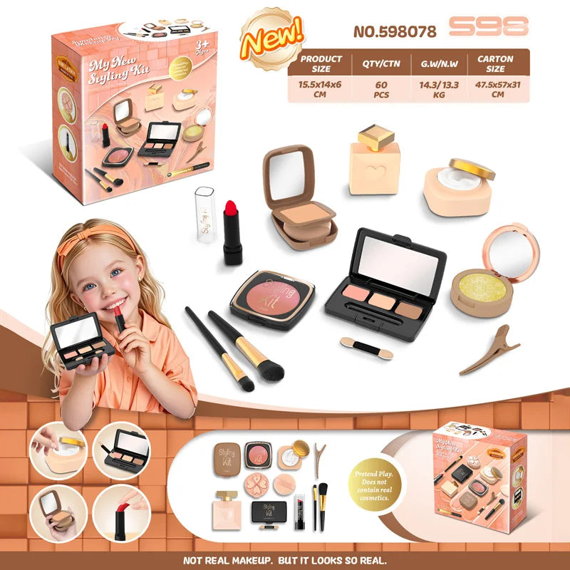 New Children's Pretend Play Makeup Toy Set Safe and Non-toxic Simulation Little Girl Makeup Toy Girl Birthday Gift