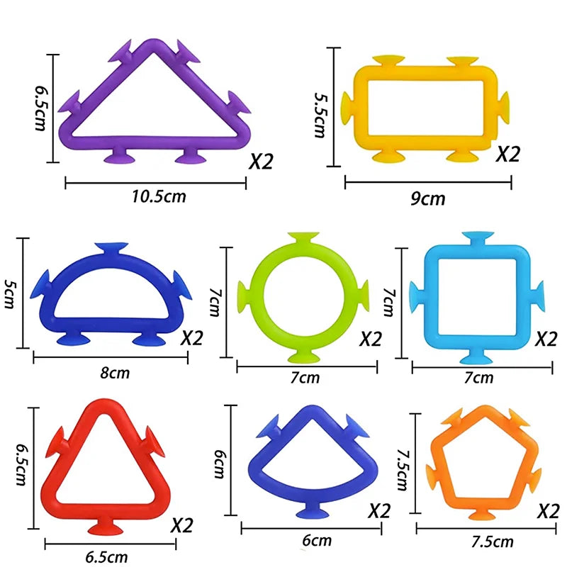 Silicone Suction Cup Animal Building Blocks - Sensory Bath Toy