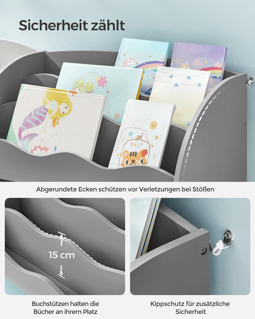 SONGMICS Bookshelf Children toys Book Storage 2 Boxing
