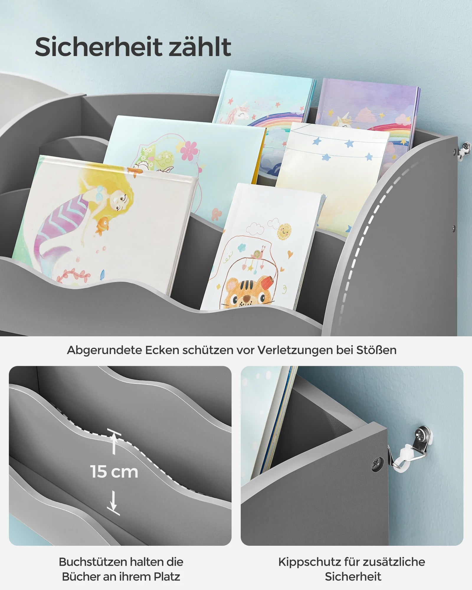 SONGMICS Bookshelf Children toys Book Storage 2 Boxing