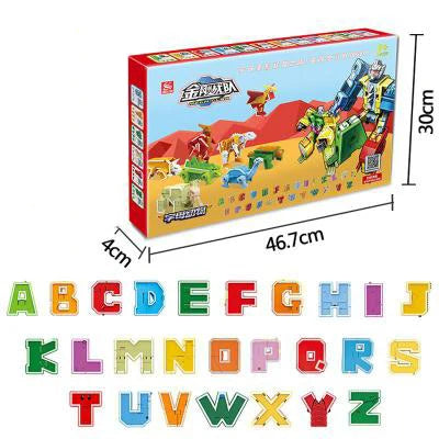 26 A-Z letter Alphabet Animal Dinosaur Warrior Deformation Action Figures Transformation Robot Toys For Children Gift Brinquedos
