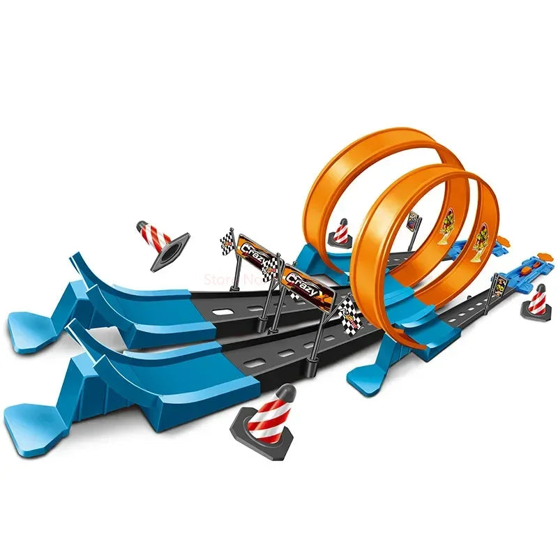 Hot Stunt Speed Car Wheels Model Racing Track DIY Assembled Rail Kits Catapult Rail Car Racing Boy Toys for Children Gift