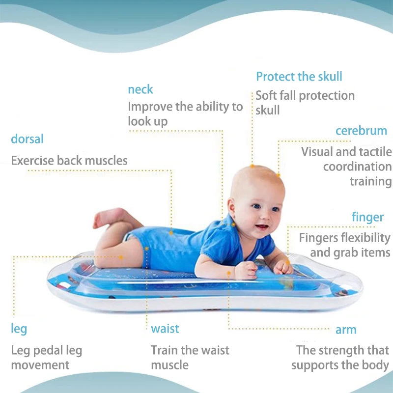 Tummy Time Inflatable Water Play Mat - 66x50cm PVC