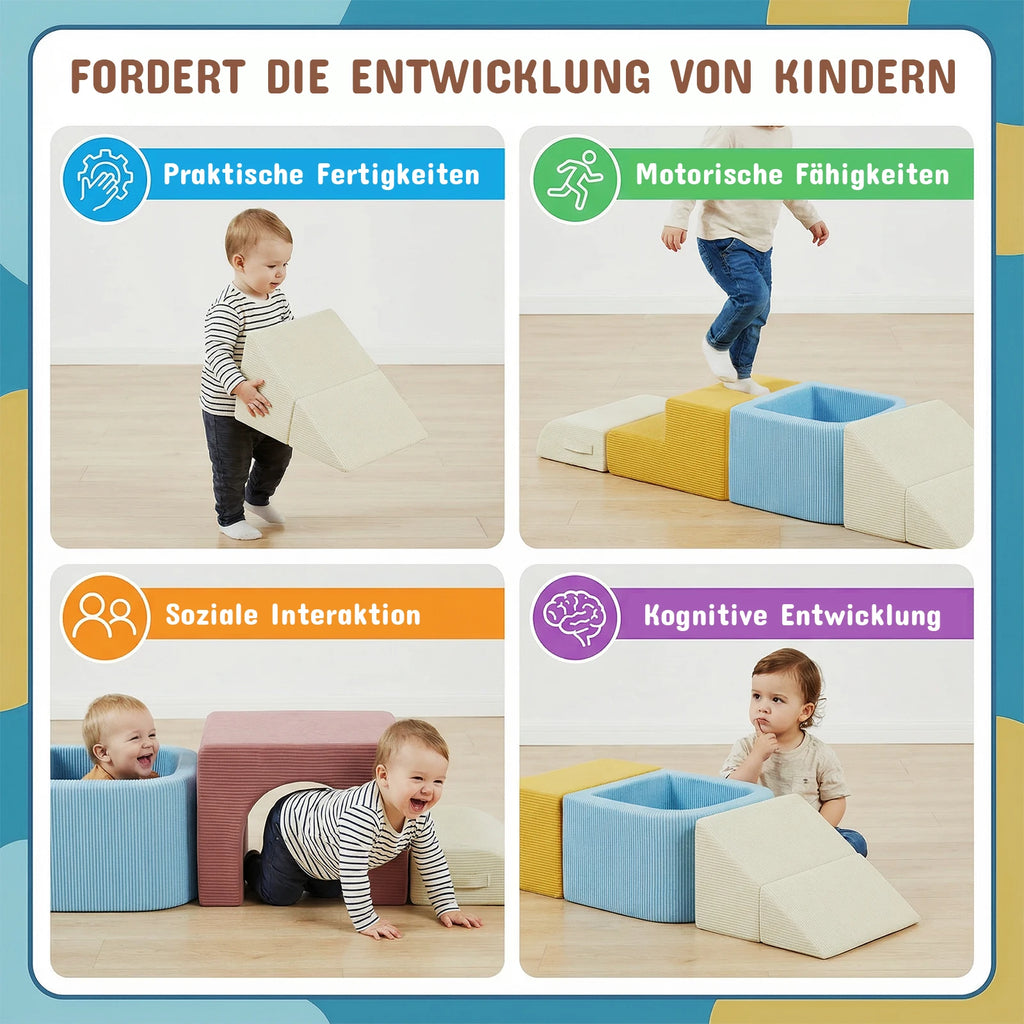 Modular Toddler Climbing Toys for Toddlers, Kids Sofa Foam Climbing Blocks, Play Climbing Playset with Slide Stairs, Convertible