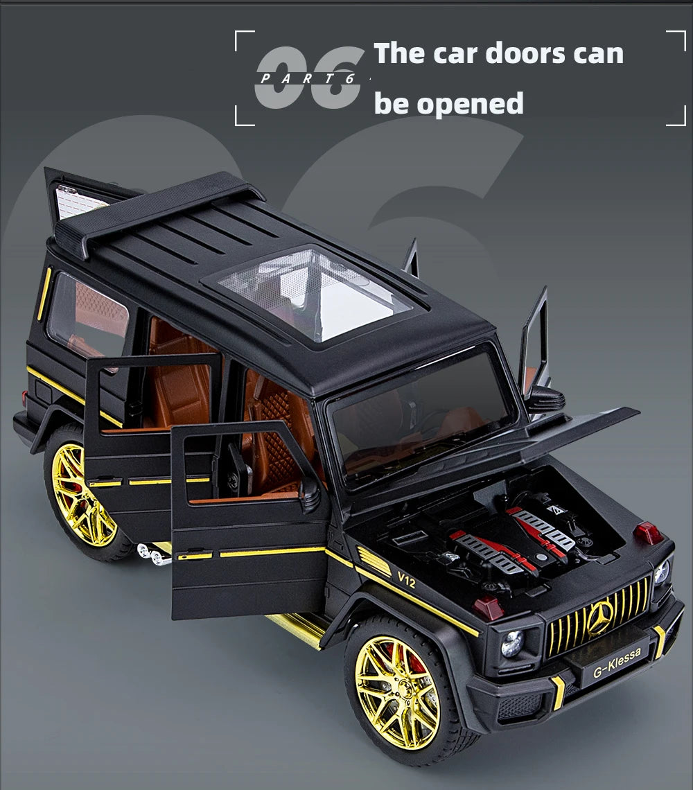 1/24 alloy die-cast G63 car model simulation sound and light off-road vehicle toys children's birthday gift Christmas