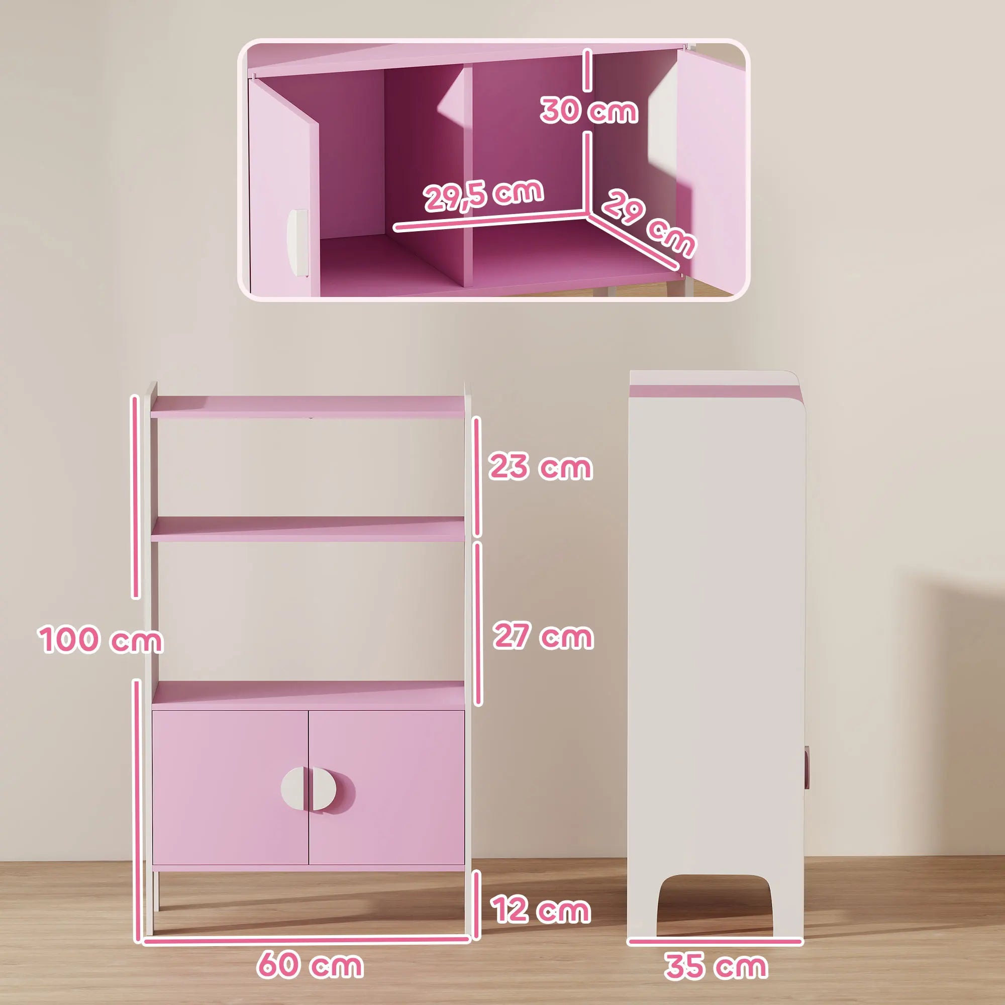 AIYAPLAY Bookshelf Children's 2 Shelf wardrobe storage Shelf