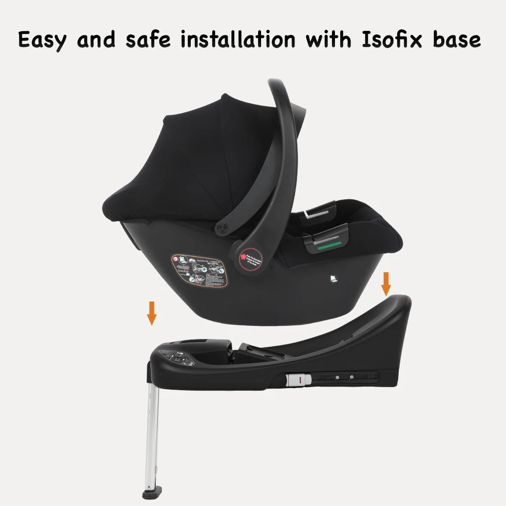 Infant Baby Car Seat Newborn 0-12 Months Max 12kg Sun Canopy Padded Seat 3-Point Safety Belt Side Protection I-Size Baby Car Sea