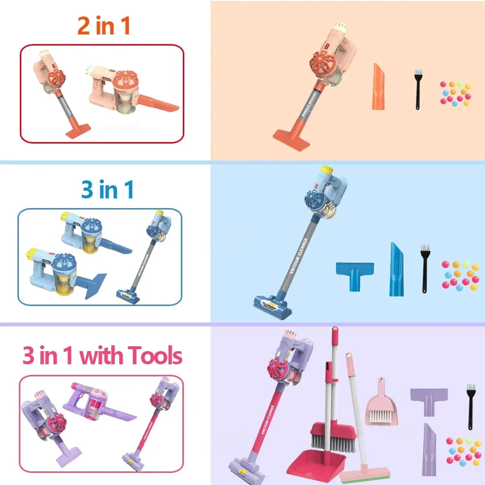 Kids Simulation Electric Vacuum Cleaner Cleaning Set for Toddlers Role Play Housekeeping Educational Toys Girl Boy Gifts