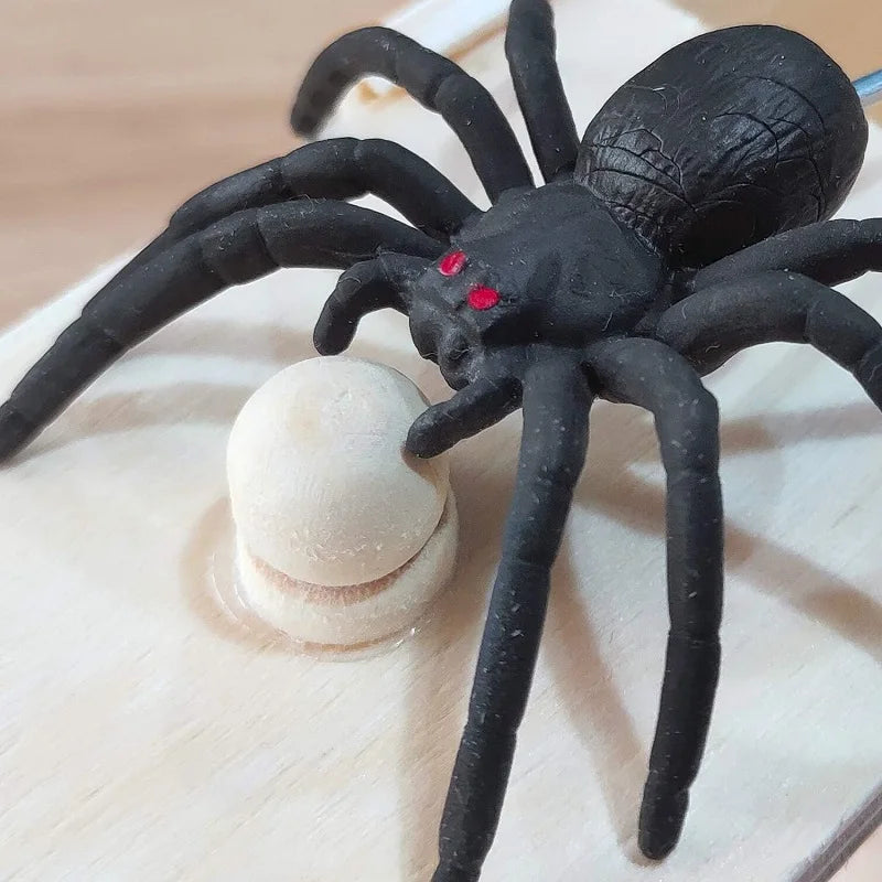 Handmade Wooden Spider Prank Scare Box - 9cm Pop Out Toy