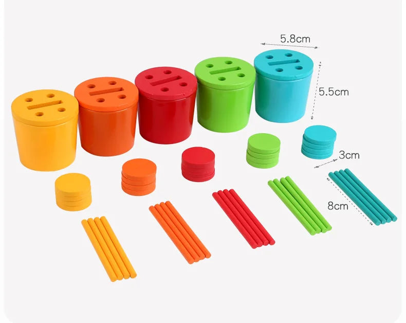 Montessori Wooden Color Sorting and Matching Toy Set