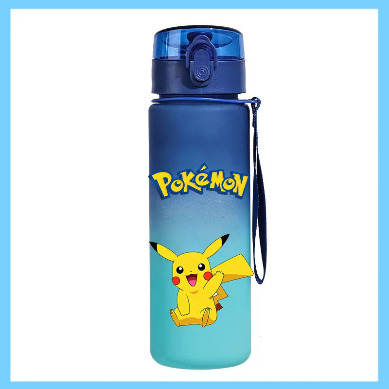 Pokémon 650ml Fitness Sports Direct Drinking Plastic Anti-drip Water Bottle Pikachu Eevee Capacity Water Cup Sports Water Bottle