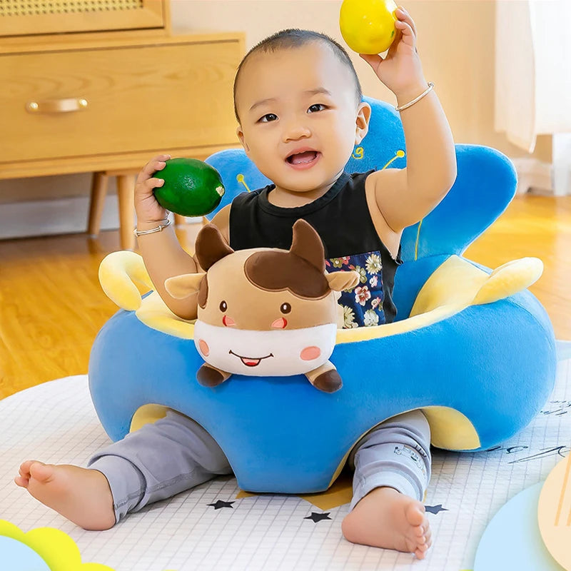 Baby Sofa Support Seat Cover Plush Chair Learn To Sit Comfortable Cartoon Toddler Nest Puff Wash No Stuffing Cradle
