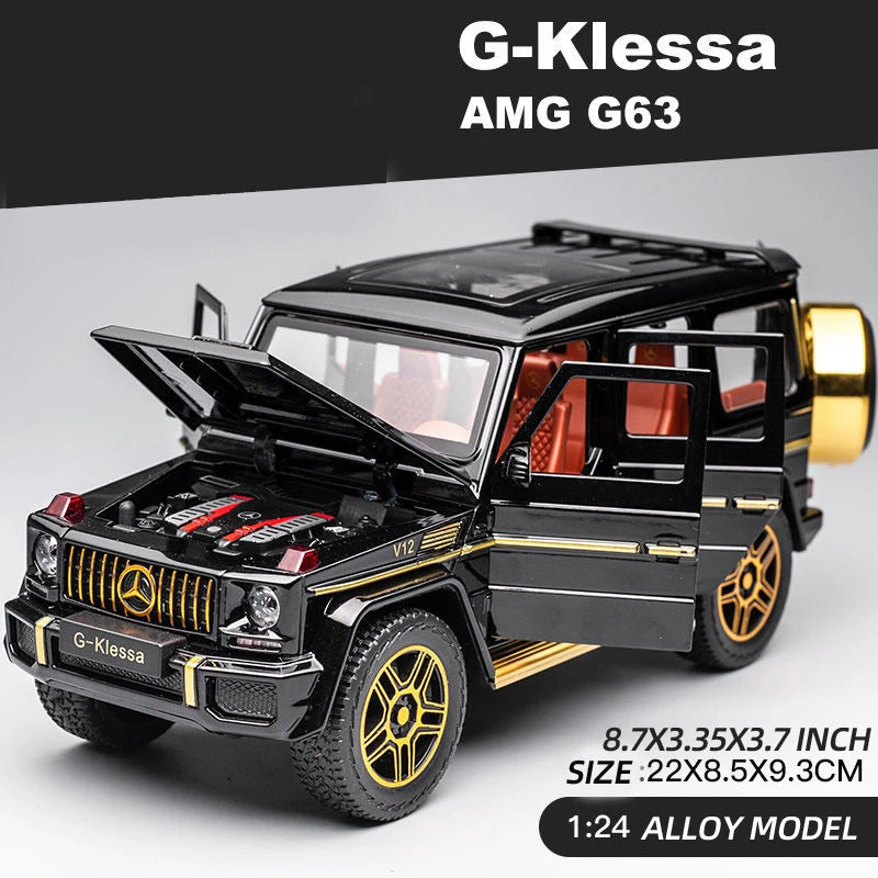 1/24 alloy die-cast G63 car model simulation sound and light off-road vehicle toys children's birthday gift Christmas