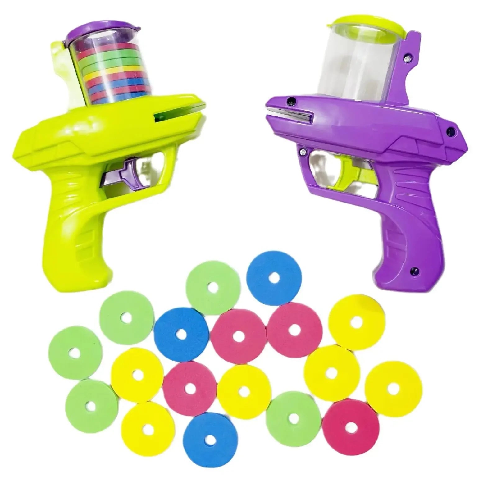 Kids Foam Disc Launcher Toy - Outdoor Flying Disc Gun for Children