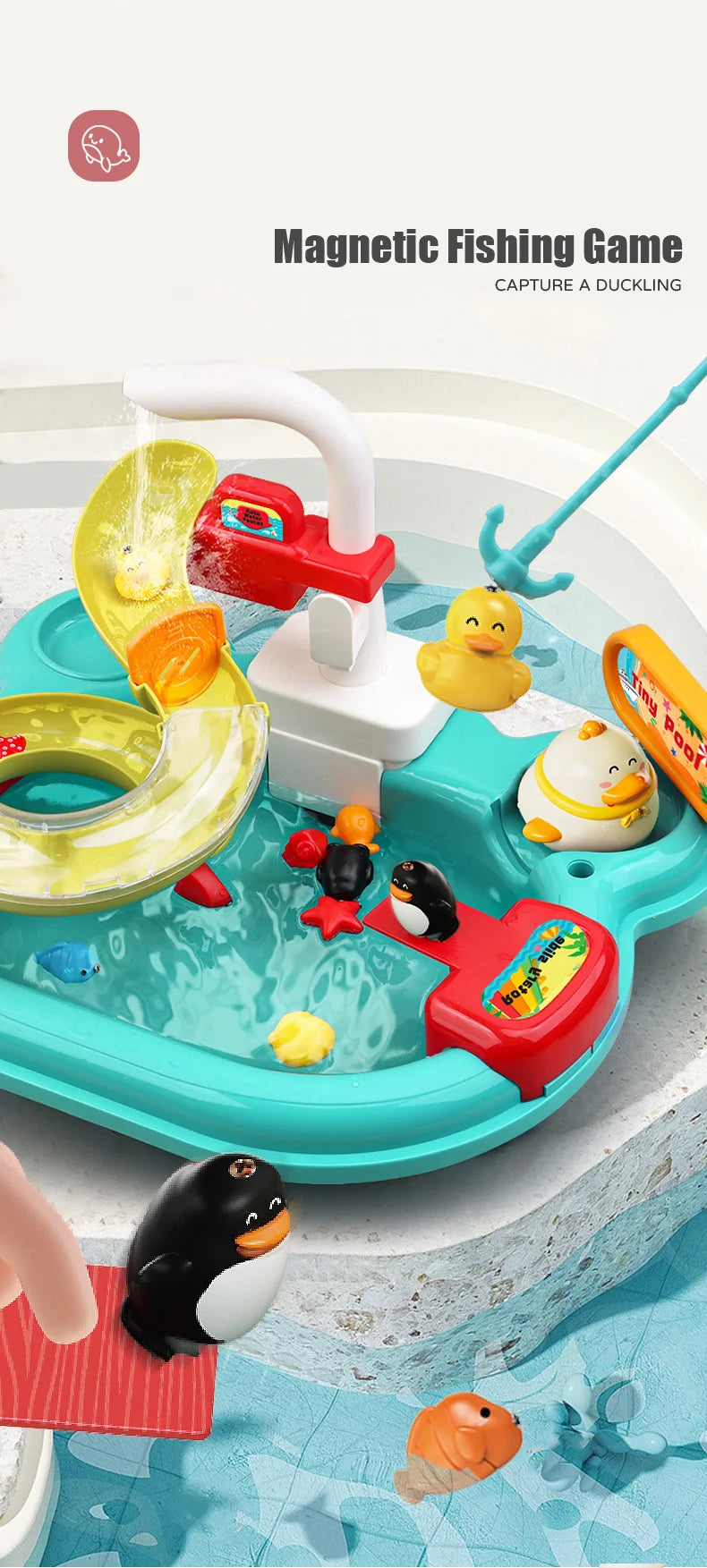 Children Electric Toy Sink Disheswash Water Simulation Food Fruit Kitchen Pretend Play Magnet Fishing Kids Education Toy Girl