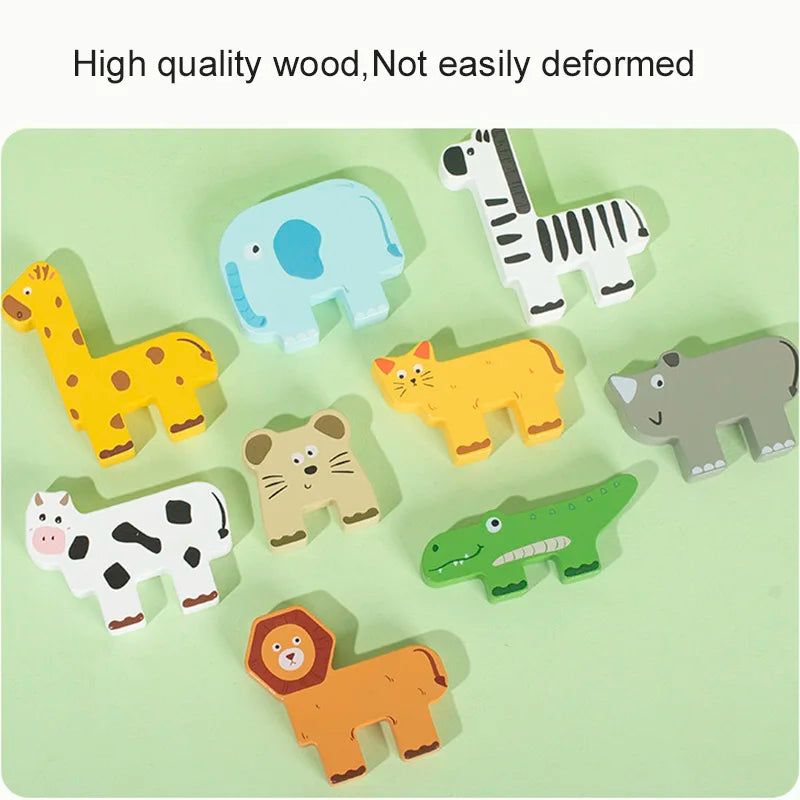 Sharing Wooden Animal Balance Stacking Game Montessori Toy