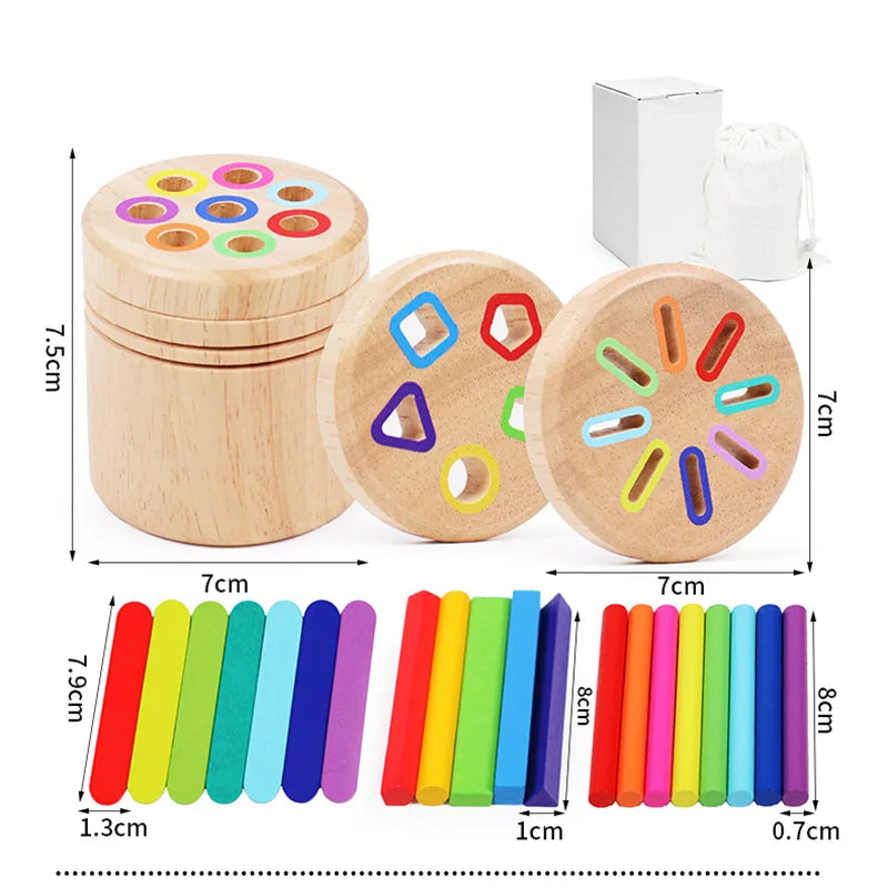 Sharing Wooden Color and Shape Sorting Matching Game