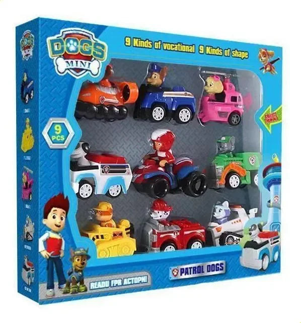 Paw Patrol Set of 9 Friction Cars with Removable Figures  New Product Paw Patrol - 9 Friction Cars with Characters