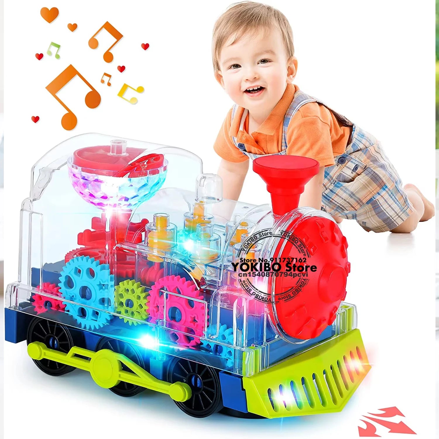 Electric Train Toy for Kids Toddlers Crawling Train with Light  Sound Music Early Educational Toys Train Toys for Kids Baby Toys