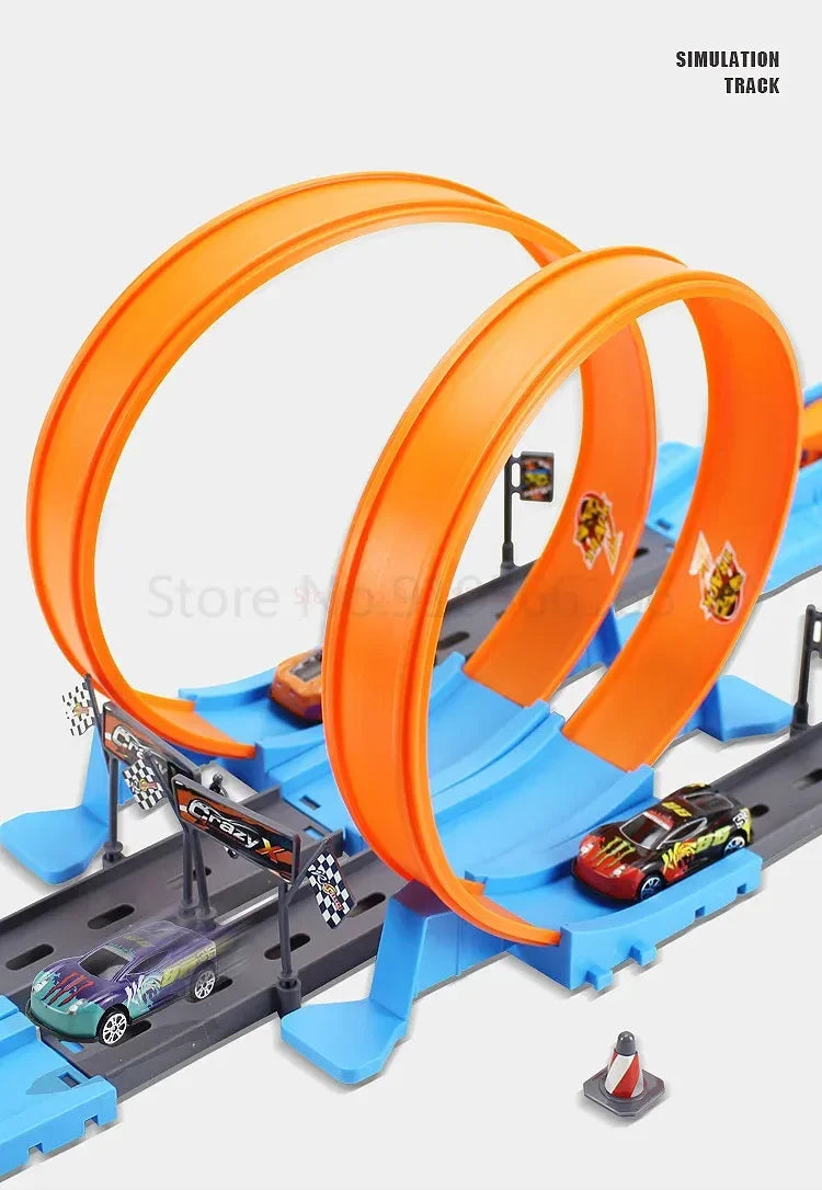 Hot Stunt Speed Car Wheels Model Racing Track DIY Assembled Rail Kits Catapult Rail Car Racing Boy Toys for Children Gift