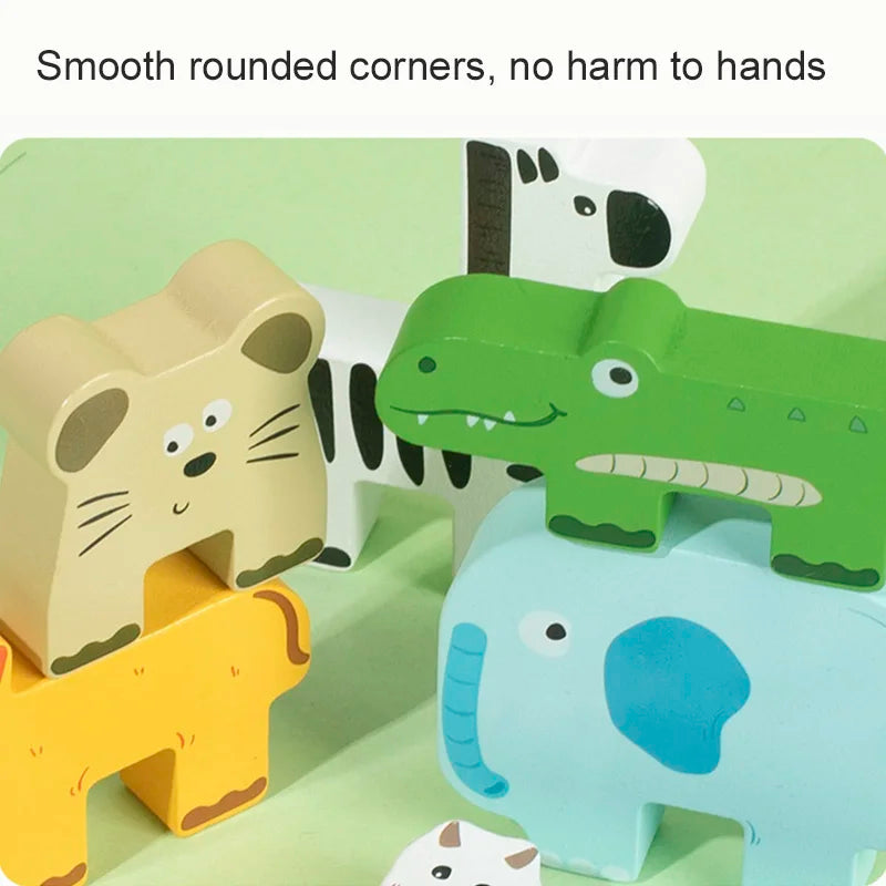Sharing Wooden Animal Balance Stacking Game Montessori Toy