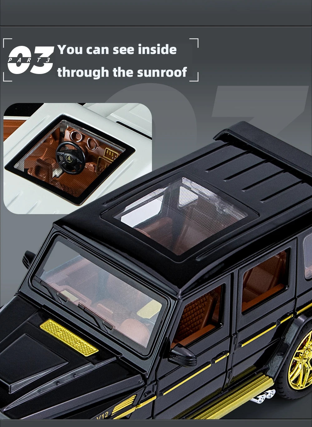 1/24 alloy die-cast G63 car model simulation sound and light off-road vehicle toys children's birthday gift Christmas
