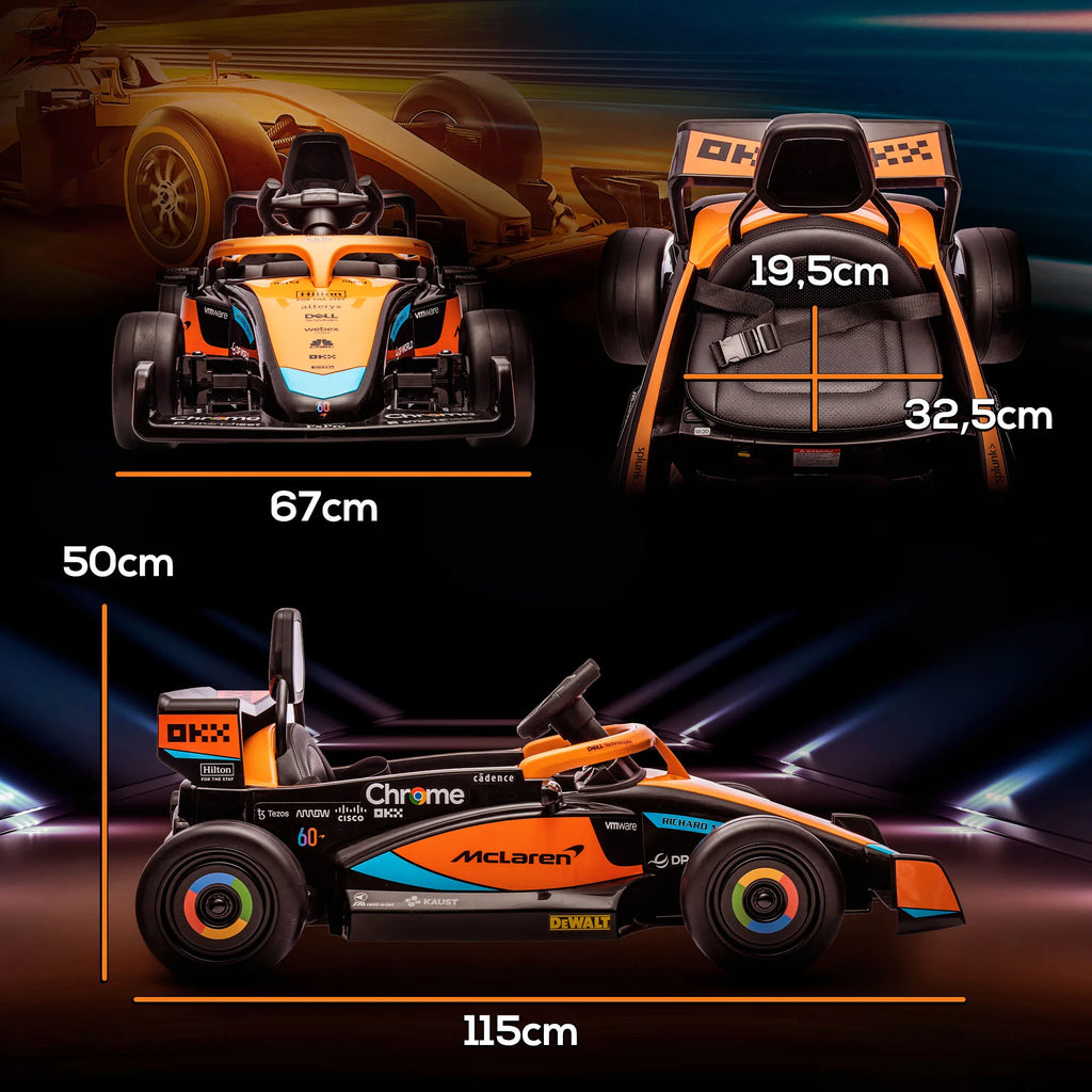 McLaren Licensed 12V Electric Ride-On Car - Orange