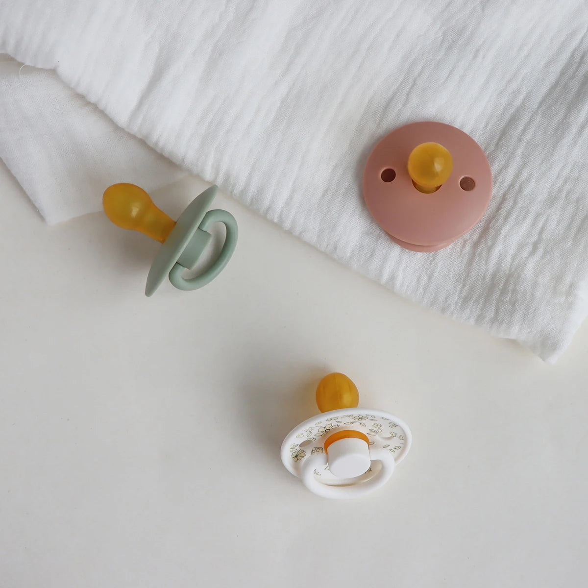 Floral Newborn Pacifier - Latex Rubber