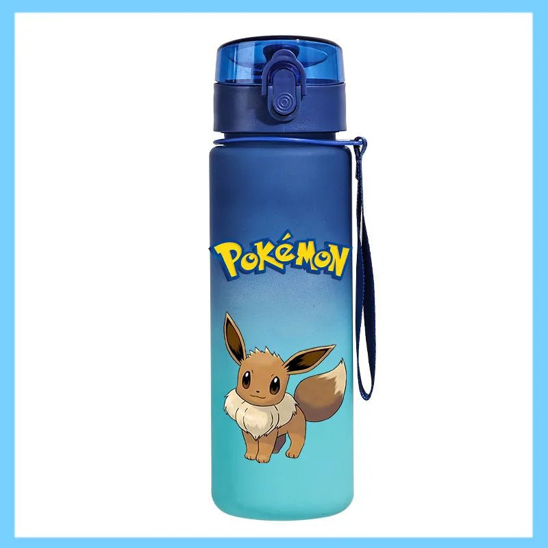 Pokémon 650ml Fitness Sports Direct Drinking Plastic Anti-drip Water Bottle Pikachu Eevee Capacity Water Cup Sports Water Bottle