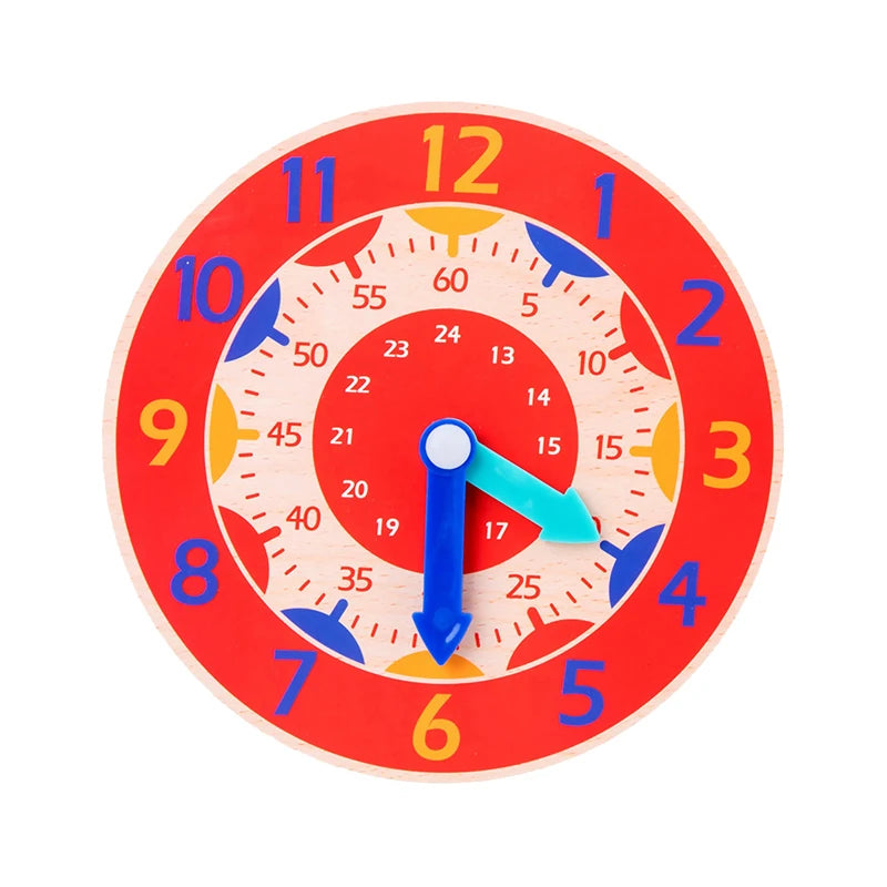 Kids Montessori Wooden Clock - Educational Time Learning Toy