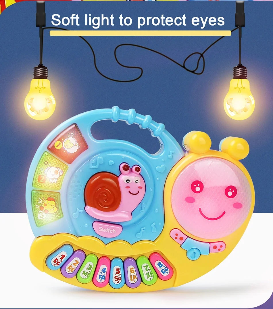 Baby Musical Piano Keyboard Toy with Animal Sounds and Lights