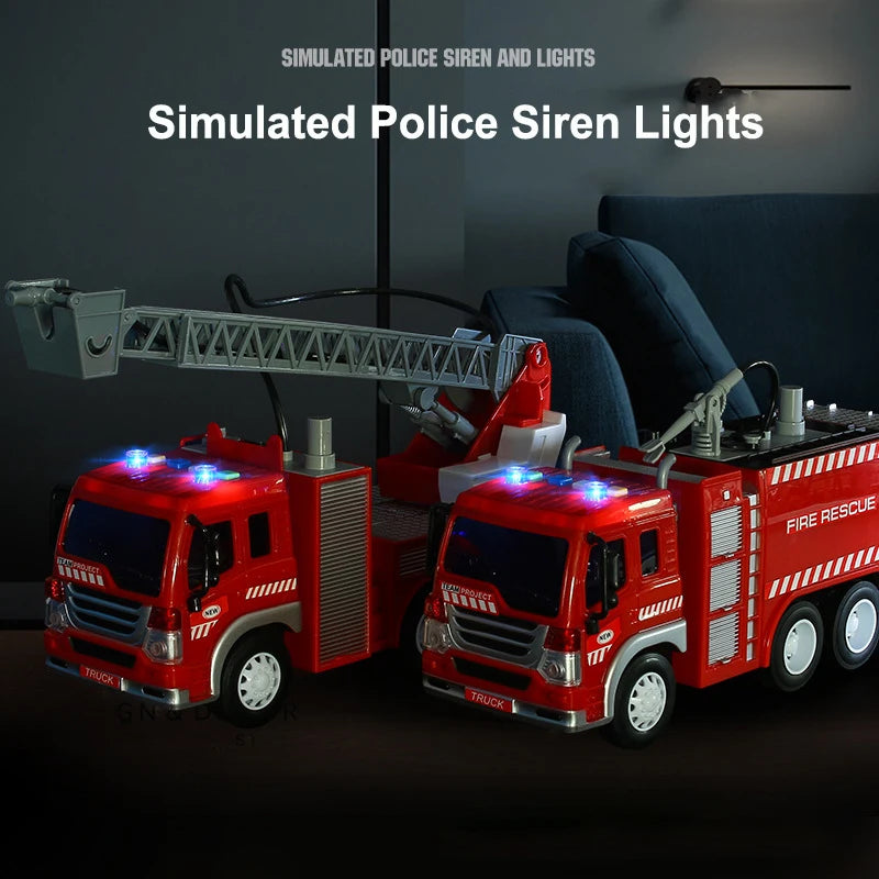 1:16 Fire Truck Model Simulation Sound and Light Inertia Firefighter Rescue Engineering Vehicle Children's Assembly Toy