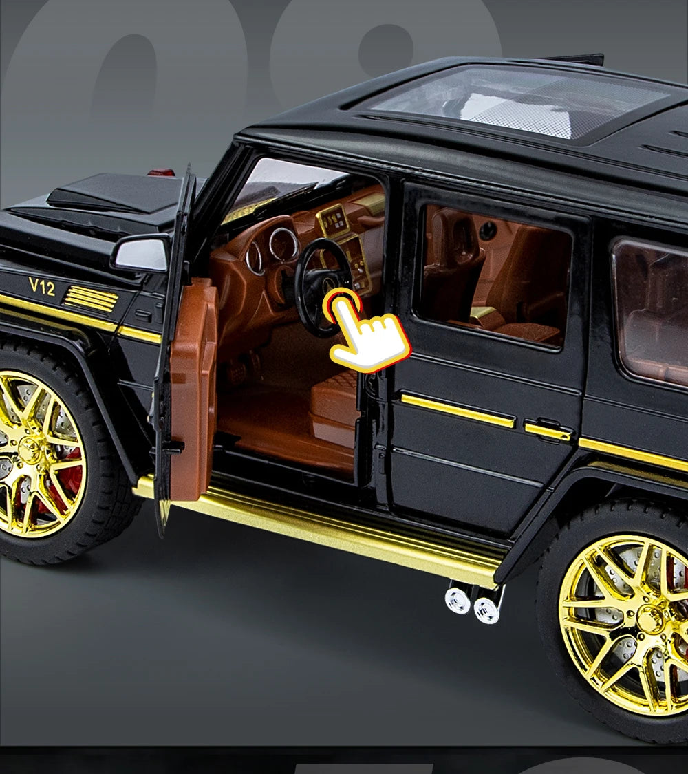 1/24 alloy die-cast G63 car model simulation sound and light off-road vehicle toys children's birthday gift Christmas