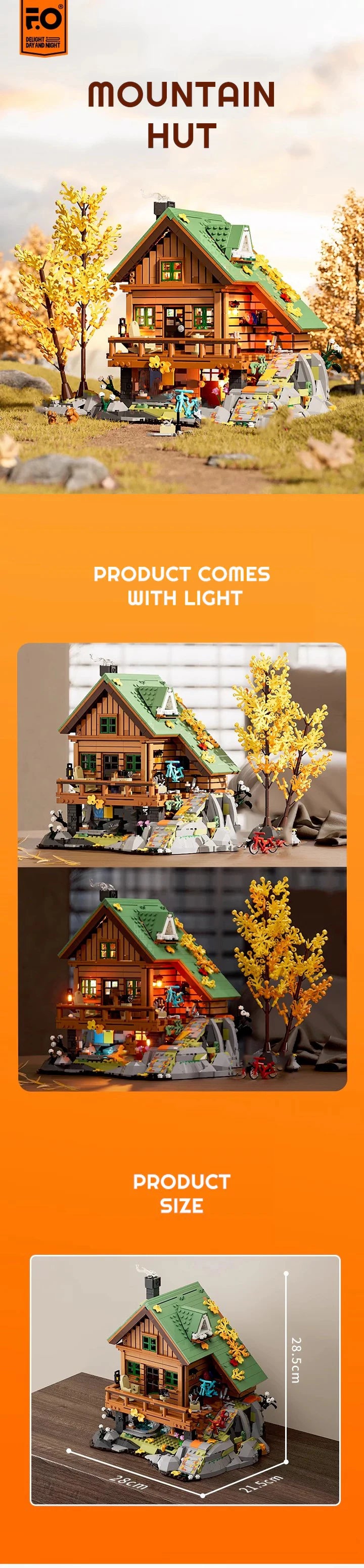 Mountain Cabin LED House Modular Buildings Blocks Farm Life City Street View Apartment Store Architecture Brick Model Kit Boys Toy Adults Kid Gift 2255PCS