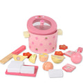 Kids Kitchen Toys Mother Garden Strawberry Simulation Vegetable Hot Pot Kitchen Prentend Play Food Set Wooden Toy for Girls Gift