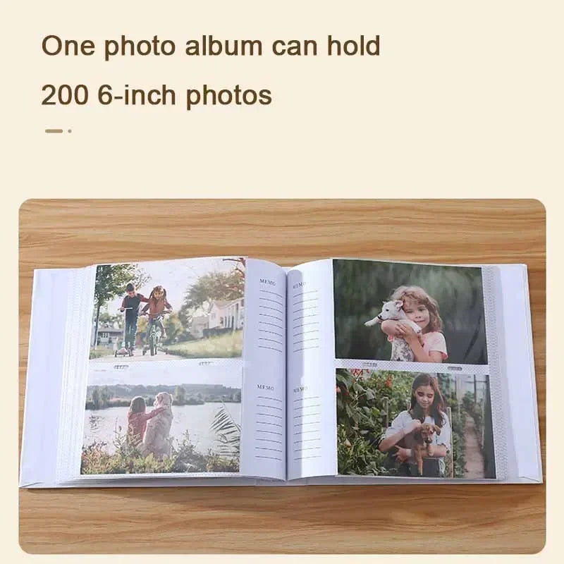 Baby Photo Album 6" - 200 Photos Kraft Paper