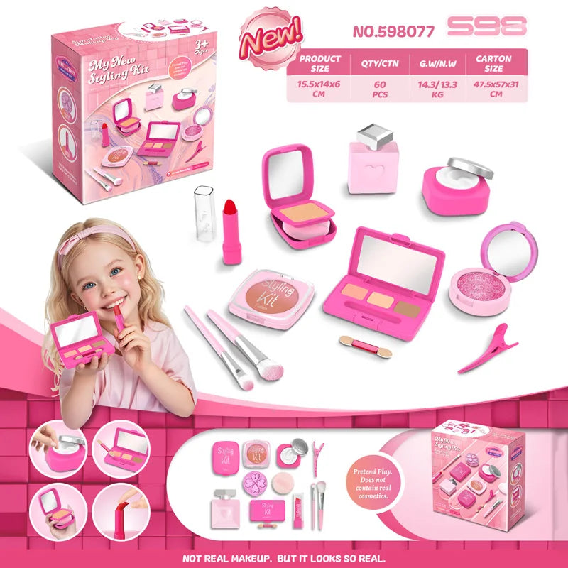 New Children's Pretend Play Makeup Toy Set Safe and Non-toxic Simulation Little Girl Makeup Toy Girl Birthday Gift