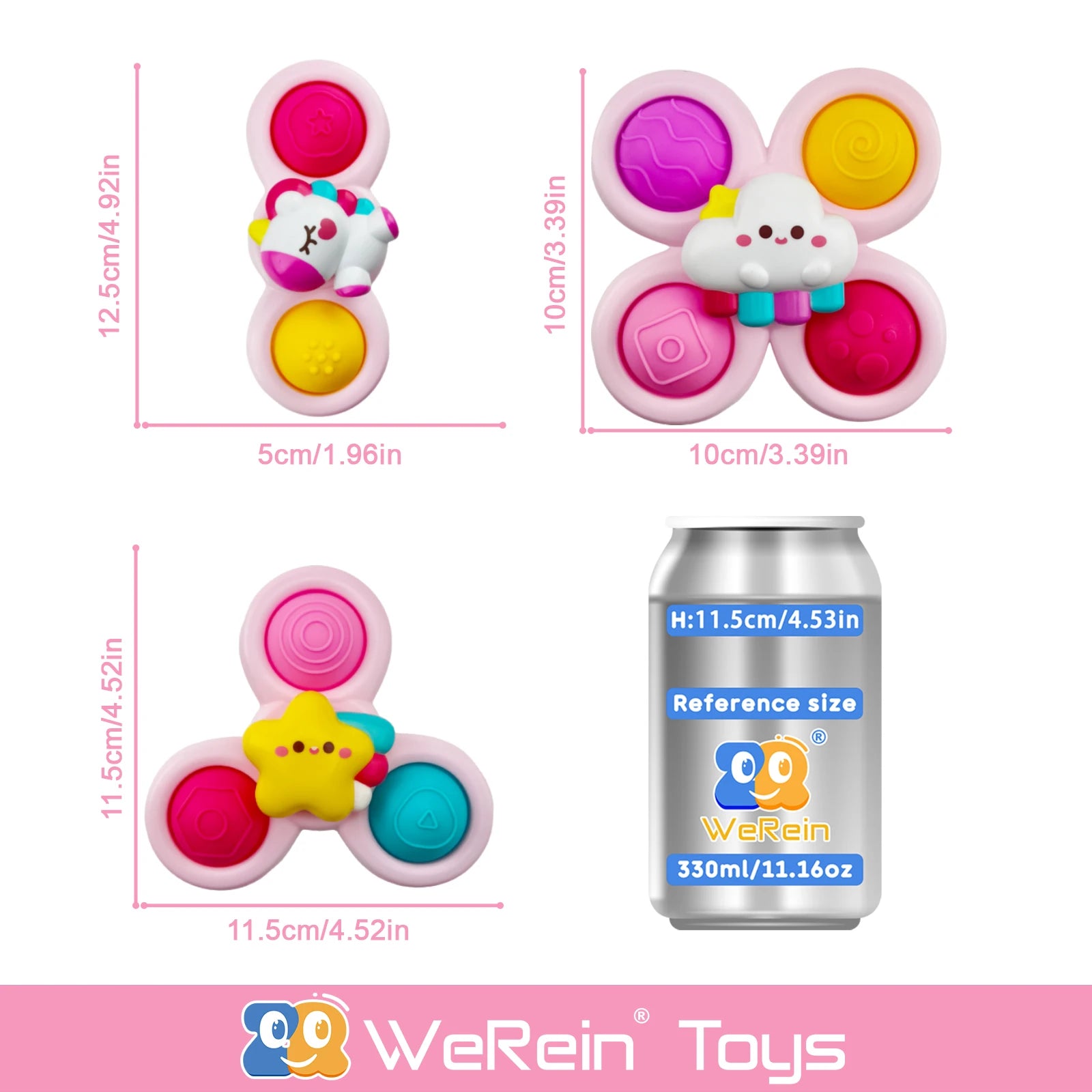 Werein Suction Cup Spinner Sensory Fidget Toys for Toddlers