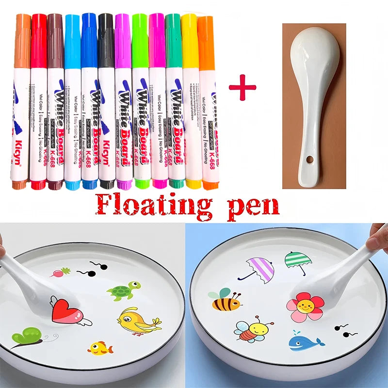 Magical Water Painting Pen Colorful Mark Pen Markers Floating Ink Pen Doodle Water Pens Children Montessori Early Education Toys