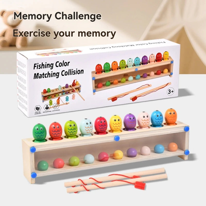 Wood Montessori Color Matching Toy - Educational Guess Doll Game