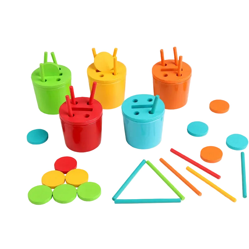 Montessori Wooden Color Sorting and Matching Toy Set