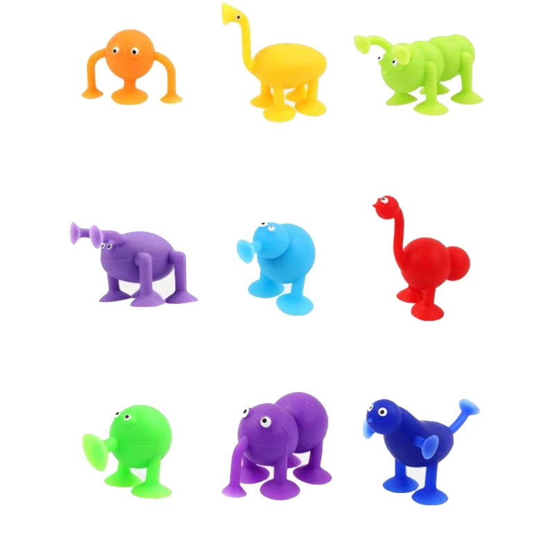 Silicone Suction Cup Animal Building Blocks - Sensory Bath Toy