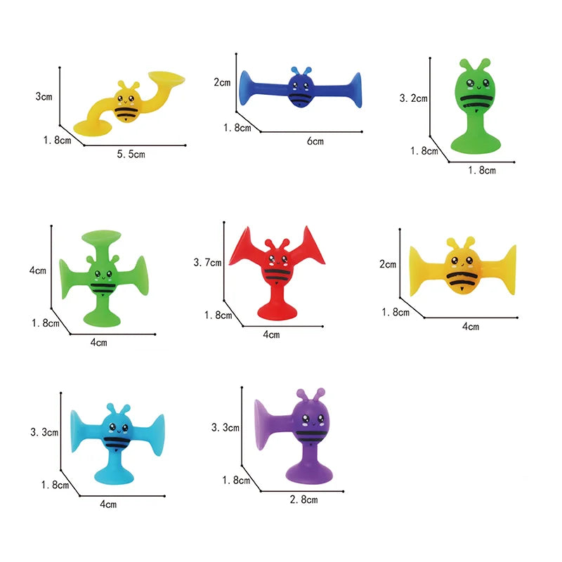 Silicone Suction Cup Animal Building Blocks - Sensory Bath Toy