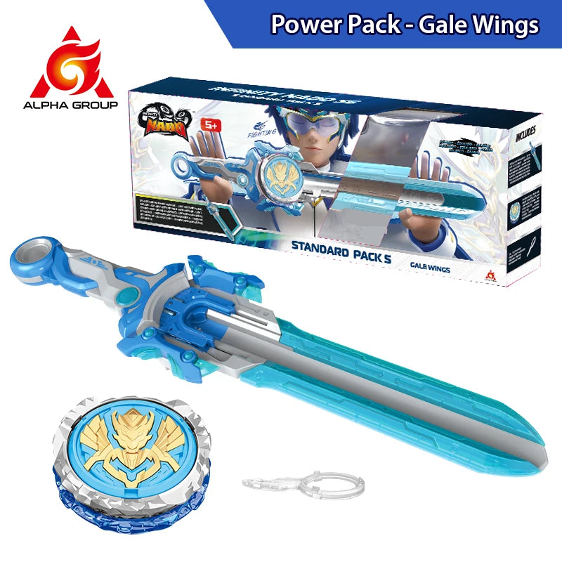 Infinity Nado 6 Power Pack - Spirit Wind Panda Upgraded Metal Spinning Top Gyro ,39cm Sword Launcher Kid Toy Birthday Gift