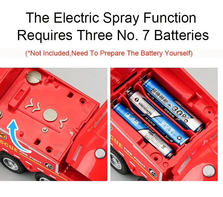 1:32 Alloy Model Toy Spray Fire Engine Cars Metal Diecast Water Spray Engineering Vehicle Doors Opened Sound Light Boys Gifts